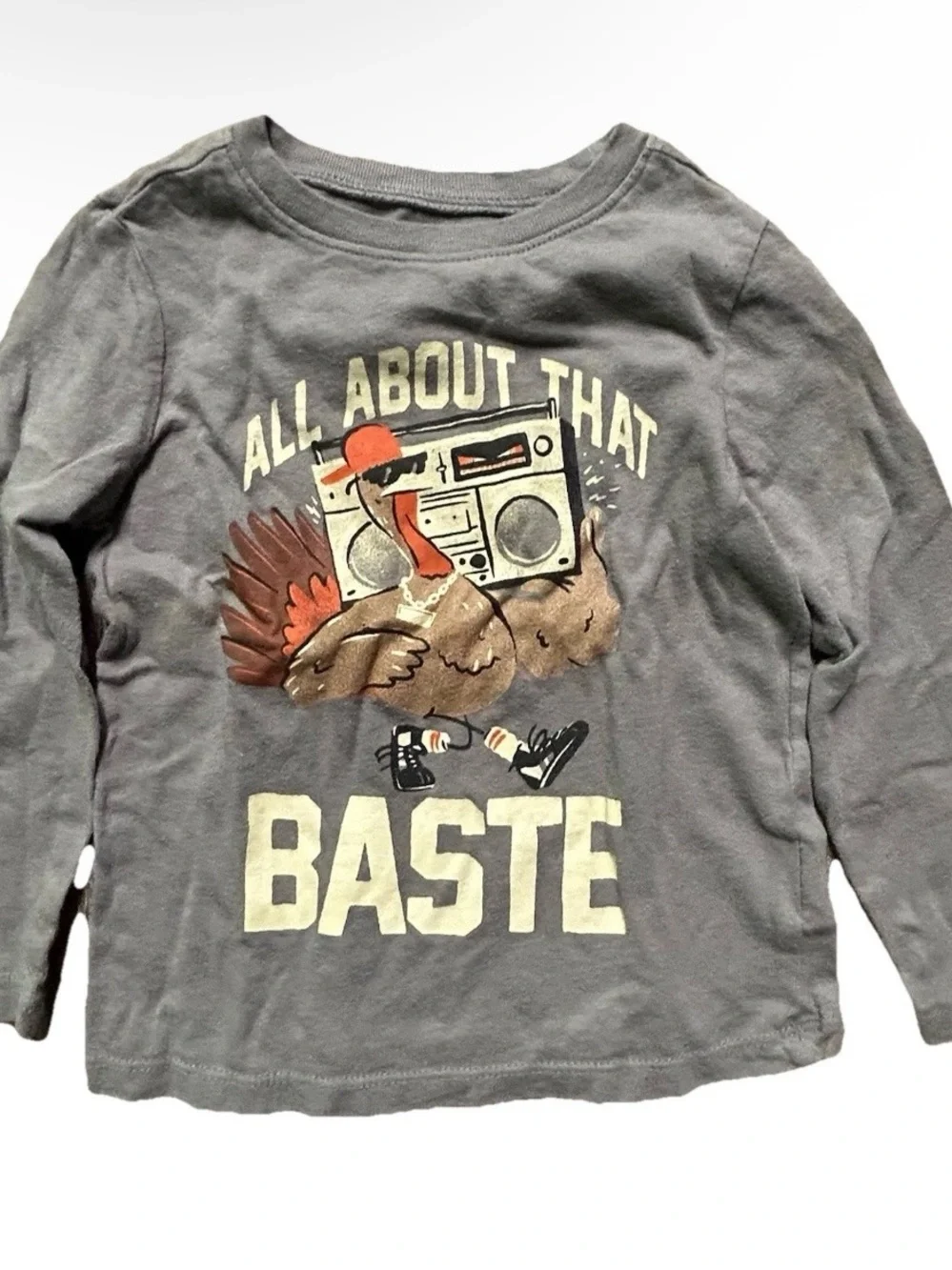 Toddler Old Navy Thanksgiving Grey Long Sleeve Shirt Size 2T '